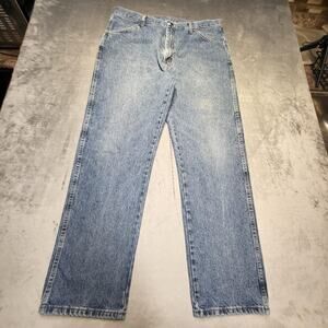 Rustler Jeans Mens 38x32 Blue Denim Straight Leg Classic Fit 100% Cotton Pants